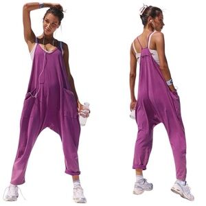 NWT Free People FP Movement Hot Shot Onesie - Deep Mulberry